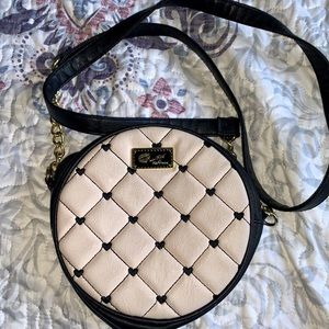 Elegant Cream and Black Quilted Women's Bag